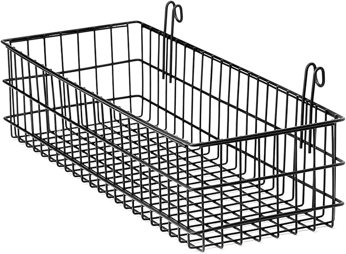Kaforise Hanging Basket for Wire Wall Grid Panel, Multi-Function Wall Storage and Display Basket, Flower Pots Shelf Balcony P