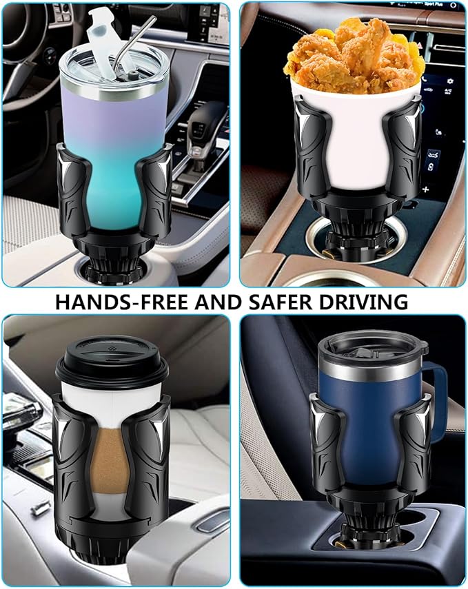 Cup Holder Expander for Car with Adjustable Adapter, Easkkty All Purpose Car Cupholder Extender Organizer with Expandable Bas
