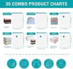 Cozy Essential Vacuum Storage Bags, 80% Compression Vacuum Seal Space Saver Plastic Packaging Bags for Clothes, Blankets, Pil