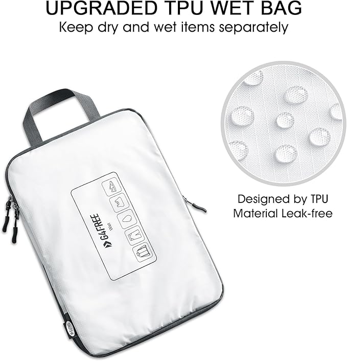 G4Free 6 Set Compression Packing Cubes, 3 sizes Travel Packing Organizers for Suitcases, Expandable Luggage Suitcase Storage 