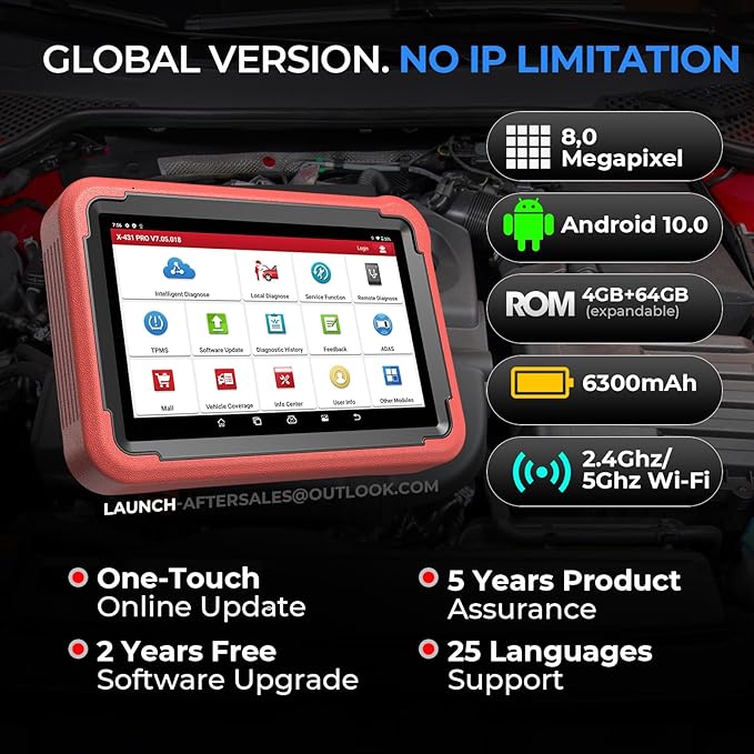 Launch X431 PROS V 5.0 2026 Newly Bidirectional Scan Tool Bluetooth Launch Scanner with DBSCar VII Connector 38+ Reset for All