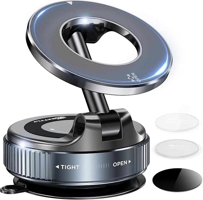 Vacuum Magnetic Phone Holders for Your Car 2026 Suction Cup Phone Mount with Washable Nano Gel Pads 360° Adjustable Phone Mount,Travel Gifts, Car Phone Holder for Smartphone Car/Gym/Mirror