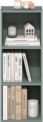 Furinno LUDER Book Shelf, 3-Cube Bookshelf, Bookcase with Open Shelves, 9.3 x 12 x 31.5, Easy Assembly, for Living Room, Bedr
