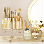 Rotating Makeup Organizer for Vanity with Brush Holder, Cosmetic Makeup Storage Organizer, Large Spinning Makeup Skincare Org