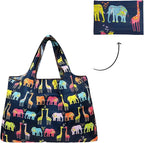 allydrew Large Foldable Tote Nylon Reusable Grocery Bags, 6 Pack