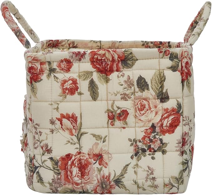 Boho Fabric Storage Basket, Large Capacity Laundry Basket, 12.2'' x 10.23'' x 10.23'' Collapsible Laundry Hamper with Easy Ca