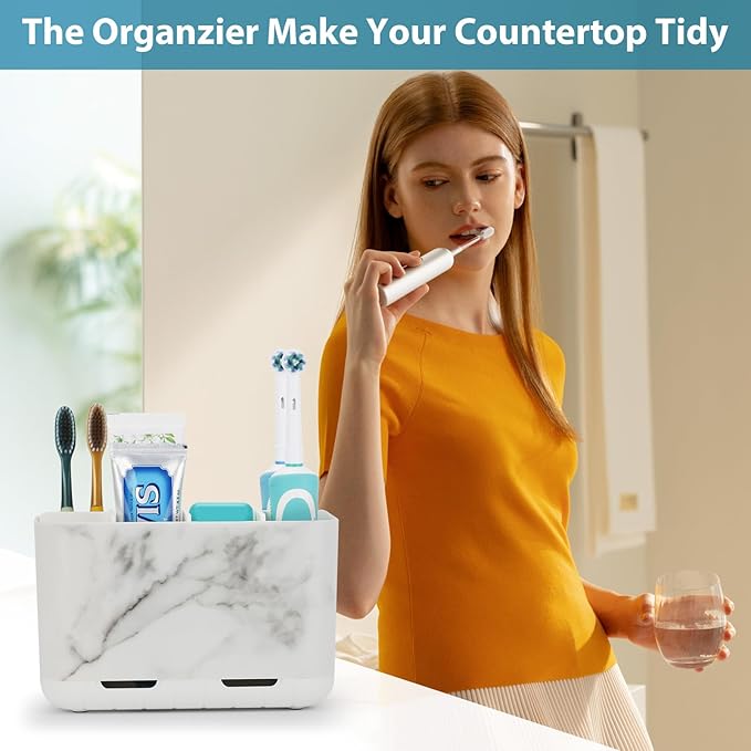Boperzi Toothbrush Holders for Bathrooms Organizers and Storage, Large Tooth Brush Holders, Electric Toothbrush and Toothpast