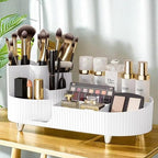 Booklov Roating Makeup Caddy Organizer for Vanity, Large Capacity Cosmetic Display Case, Clear Acrylic Countertop Beauty Stor