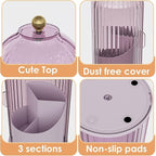 Dustproof Toothbrush Holders with Cover, Rotating Electric Toothbrush and Toothpaste Holder for Bathroom Countertop, 3 Slots 