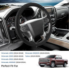 Steering Wheel Cover for Chevy Silverado 1500 2014-2018/2500 2500HD 3500 3500HD 2015-2019/ 4500HD 5500HD 6500HD 2019-2024/ Suburban Tahoe 2015-2020/ Colorado 2015-2022/ Traverse 2018-2023 Chevrolet