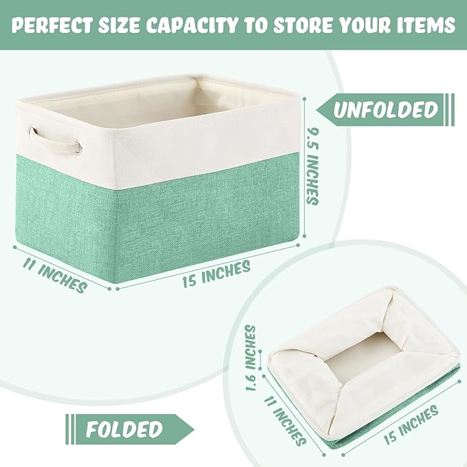 Geiserailie 6 Pcs 15 x 11 x 9.5 Inch Cube Storage Bins Fabric Storage Organizer Bins Foldable Cube Baskets with Sturdy Carry 