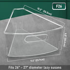 Lazy Susan Cabinet Organizer Bins for 26"/ 28"/ 32" Diameter Corner Organizer, Plastic Cabinet Storage Bin, 1/8 Wedge - Food 