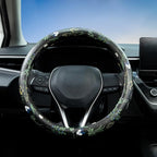 Boho Floral Steering Wheel Cover Auto Leather Steering Wheel Protector, Anti-Slip, Breathable, Absorbing Sweat, Universal Flo
