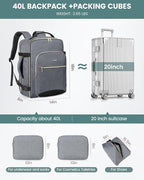 LOVEVOOK Travel Backpack for Women & Men 40L,Airline Approved Carry On Backpack Travel Essentials,TSA Carry on Luggage,Waterp