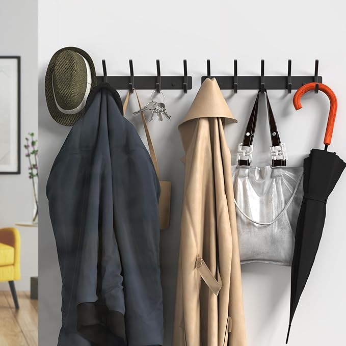 VAEHOLD Wall Hooks, Heavy Duty Aluminum Towel Hooks for Hanging Coat, Hat, Key, Clothes, Closet Hook Wall Mount for Kitchen, 