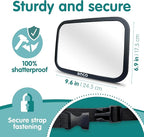 Onco Baby Car Mirror Rear Facing (2 Pack) - 100% Shatterproof & Shakeproof, Award-Winning Convex Car Mirror for Baby with 360° Rotation, Newborn Essentials (9.6 x 6.9 in)