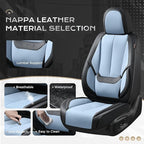 Coverado Seat Covers, Car Seat Covers Front Seats, Leather Seat Covers for Cars, Car Seat Protector Waterproof, Black Car Sea