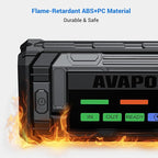 AVAPOW 8000A Battery Jumper Starter Portable with 4 HD Display PD 30W Dual-Way Fast Charging, 12V Car Starter Jump Box &