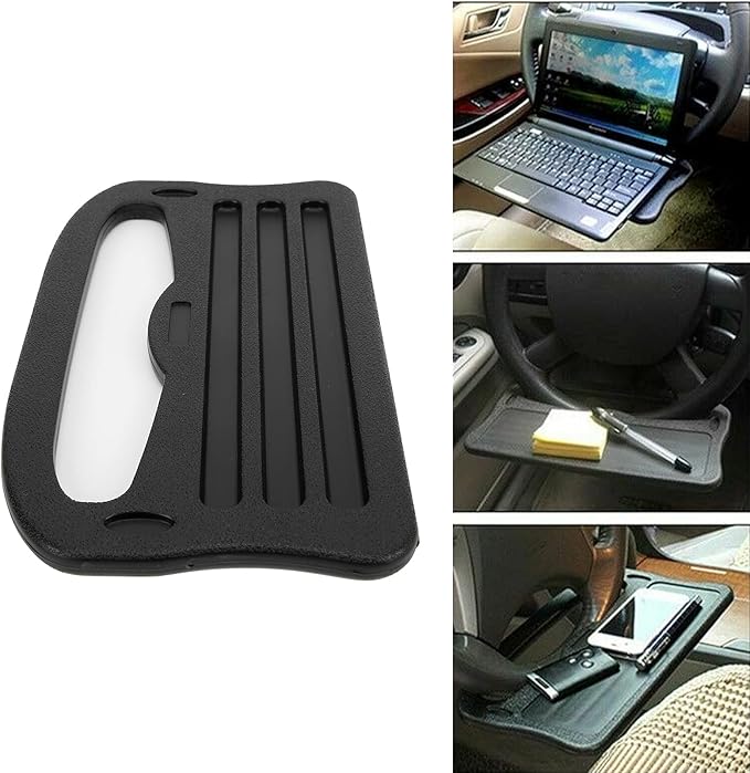 Auto Steering Wheel Tray, Car Steering Wheel Desk Portable Table Board for Laptop Tablet Holder Eating Table