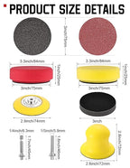 268-Pack 3 Inch Sanding Discs Drill Sanding Attachment, 80-5000 Grit Wet Dry Hook and Loop Sandpaper, Soft Foam Buffering Pad