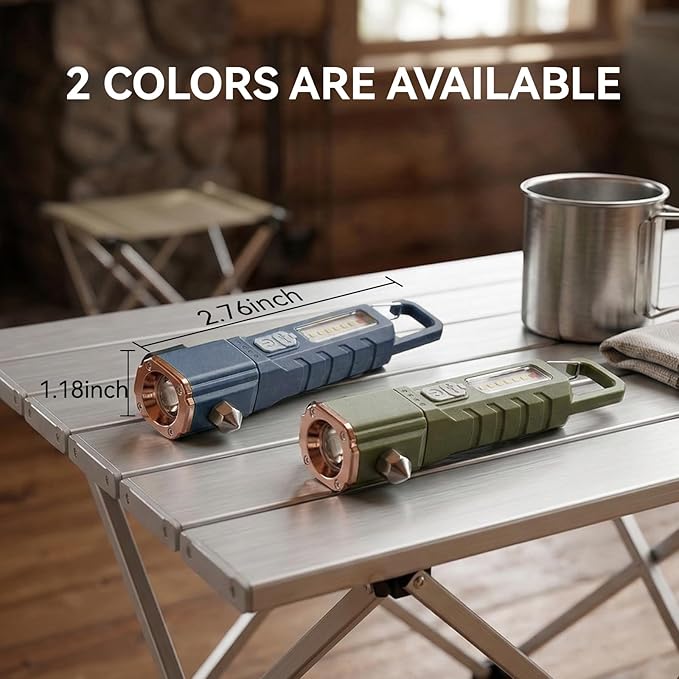 Emergency Car Flashlight with 6 Lighting Modes, Flashlights Emergency Kit Escape Hammer with Seatbelt Cutter & Window Breaker
