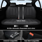 Coverado Car Seat Covers Full Set, Luxury Nappa Leather Seat Cover, Universal Seat Covers for Cars, Front and Back Waterproof