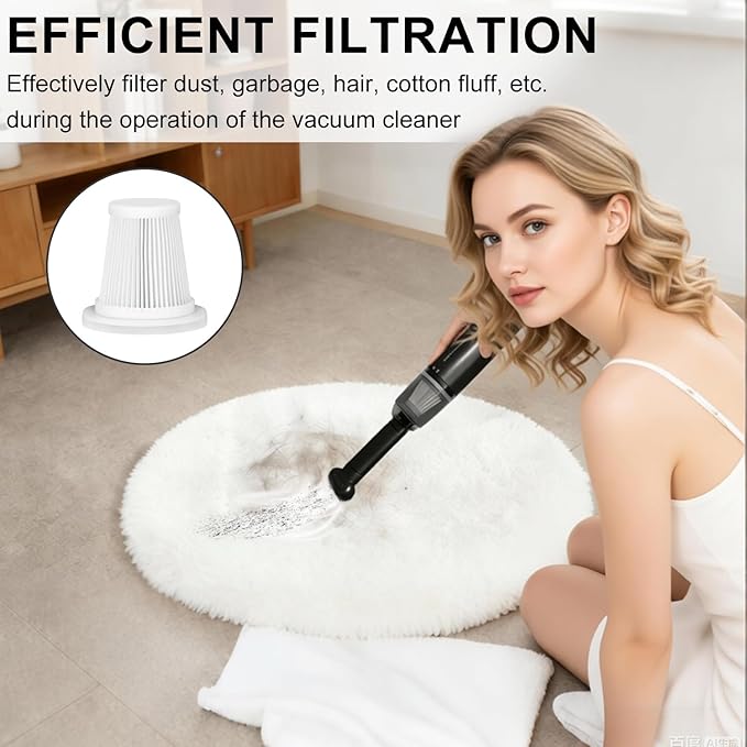 Replacement Filter Compatible with JIXINMIYUE HX-606 & A9life SY01-Q8 Car Vacuum Portable Cordless Handheld Vacuum Cleaner Fi