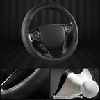 GIANT PANDA Microfiber Leather Steering Wheel Cover for Honda Accord,Civic,CR-V,HR-V,Pilot(Diamond-Pattern-Black-Standard Siz