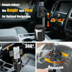 Car Phone Mount with Cup Holder Expander - Upgraded Anti-Shake 2-in-1 Cup Phone Holder for SUVS Trucks with Adjustable Alumin