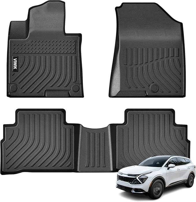 VIWIK Floor Mats Fit for Kia Sportage 2023 2024 Not Hybrid, Car Mats All Weather Custom Floor Liners Full Set 1st 2nd Row Front & Rear, Sportage 2023 2024 Accessories TPE Odorless Non-Slip