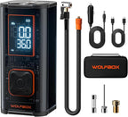 WOLFBOX 150PSI Heavy Duty Tire Inflator Portable Air Compressor,Double- cylinder 45LPM Fast Air Pump for Car Tires,3.5'' LED Display,20'' Hose,Air Compressor for Car,Pickup Truck,Bike