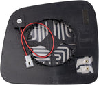 TRQ Passenger Side Mirror Glass Heated with Blind Spot Indicator Compatible with 2011-2022 Jeep Grand Cherokee CH1325177