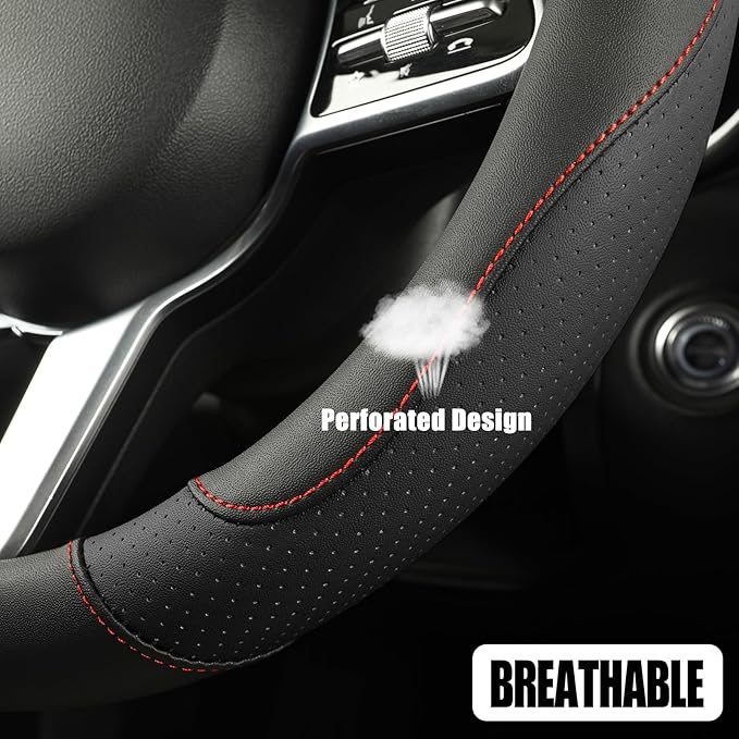 Microfiber Leather Steering Wheel Cover Large Size for Ford F150 F250 F350 F450 RAM 4Runner Tacoma Tundra Sequoia Model S Mod