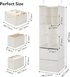GRANNY SAYS Hanging Closet Organizer with Drawers, 6 Shelf Dividers Closet Hanging Organizer, Portable Foldable Hanging Shelv