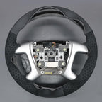 MEWANT Hand Stitch Steering Wheel Cover for Chevy Silverado 1500 Avalanche Real Leather Embossed Athsuede Steering Wrap