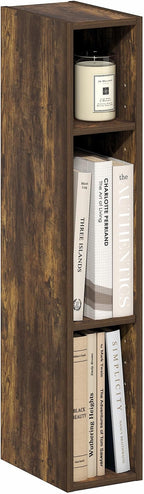 Furinno Fulda Book Shelf, 3-Tier Narrow Bookshelf, Bookcase with 6-in Width Storage Shelf, 9.3 x 5.9 x 31.5, for Living Room,