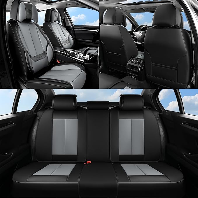 Coverado Seat Covers, Car Seat Covers Front Seats, Car Seat Cover, Car Seat Protector Waterproof, Seat Cushion Nappa Leather 