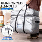 TAILI 2 Tier Extra Large Moving Bags, 2 Pack Silver Heavy Duty Totes for Storage with Visible Window, Wrap Around Handles, St