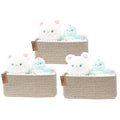 COMFY-HOMI 13" x 8.5" x 5.1" Storage Baskets for Organizing | Cotton Rope Woven Basket | Toy Storage Bin Box | Basket for She