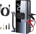 Tire Inflator Portable Air Compressor with Jump Starter - 150PSI & 8000mAh Car Battery Jump Starter with Tire Pressure
