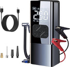 Tire Inflator Portable Air Compressor with Jump Starter - 150PSI & 8000mAh Car Battery Jump Starter with Tire Pressure
