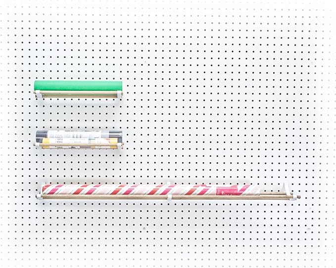 PEGGY Pegboard Organizer 12in Kit for Tapes, Ribbons & More - Efficient Craft Storage 1PK White
