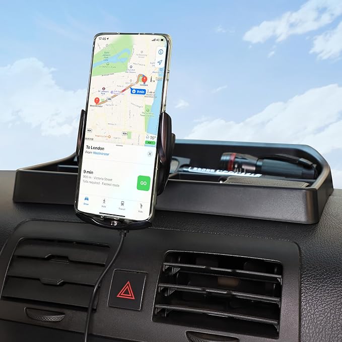 Aunginsy Center Console Dash Storage Tray with Mobile Phone Holder Compatible with Hummer H3 2005-2009, Car Dashboard Multi-Functional Phone Mount Storage Box Dash Organizer Tray Insert Accessories