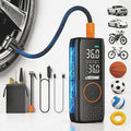 CrestWave Car Tire Inflator 20000mAh, 150PSI Portable Air Compressor Auto Stop & Digital Gauge, Fast Inflation for Car Tires, Bike, Motorcycle, Ball with Cordless Rechargeable Battery and 12V Adapter