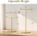 niffgaff T Bar Purse Display Stand Tabletop: Adjustable Height Handbag Holder, Countertop Hanging Rack for Long Necklace Scar
