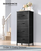 SONGMICS BELLAH Collection - Dresser for Bedroom, Chest of Drawers, Storage Organizer Unit, Closet, Entryway, Steel, 4 Drawer