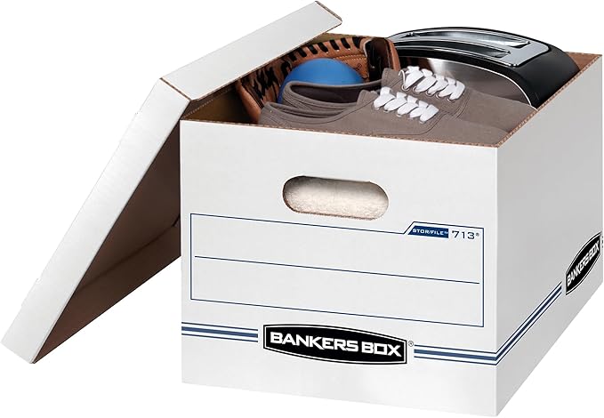 Bankers Box 30-Pack Basic Duty File Storage Boxes with Lids, Letter/Legal, Stor, (0071304)