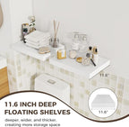 Fun Memories 12 Inch Deep Floating Shelves, 16 x 12 Wooden Wall Shelves, Extra Deeper & Thicker Rustic Wall Mounted Storage S