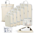 Percover Compression Packing Cubes 10-Piece Set, Packing Cubes Compression for Travel with Toiletry Bag, Laundry Bag & Shoe B