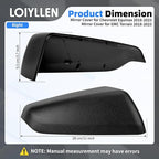 Driver & Passenger Side Mirror Cover Replacement for Chevrolet Equinox 2018-2023, for GMC Terrain 2018-2023 - Left & Right Side Mirror Covers, Rear View Mirror Cap Accessories Textured
